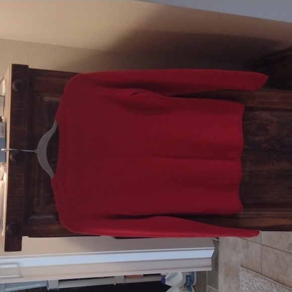 Charter Club Red V Neck Cashmere Sweater - Picture 2 of 3